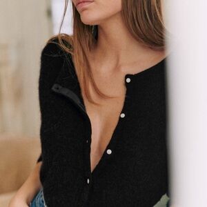 NWT Sezane size MEDIUM Gaspard Cardigan in Black